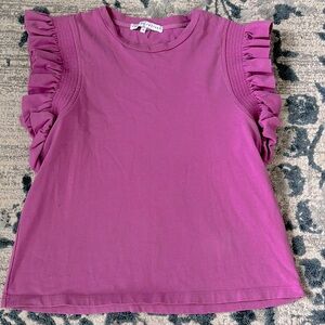 English Factory size S purple ruffle sleeve shirt.